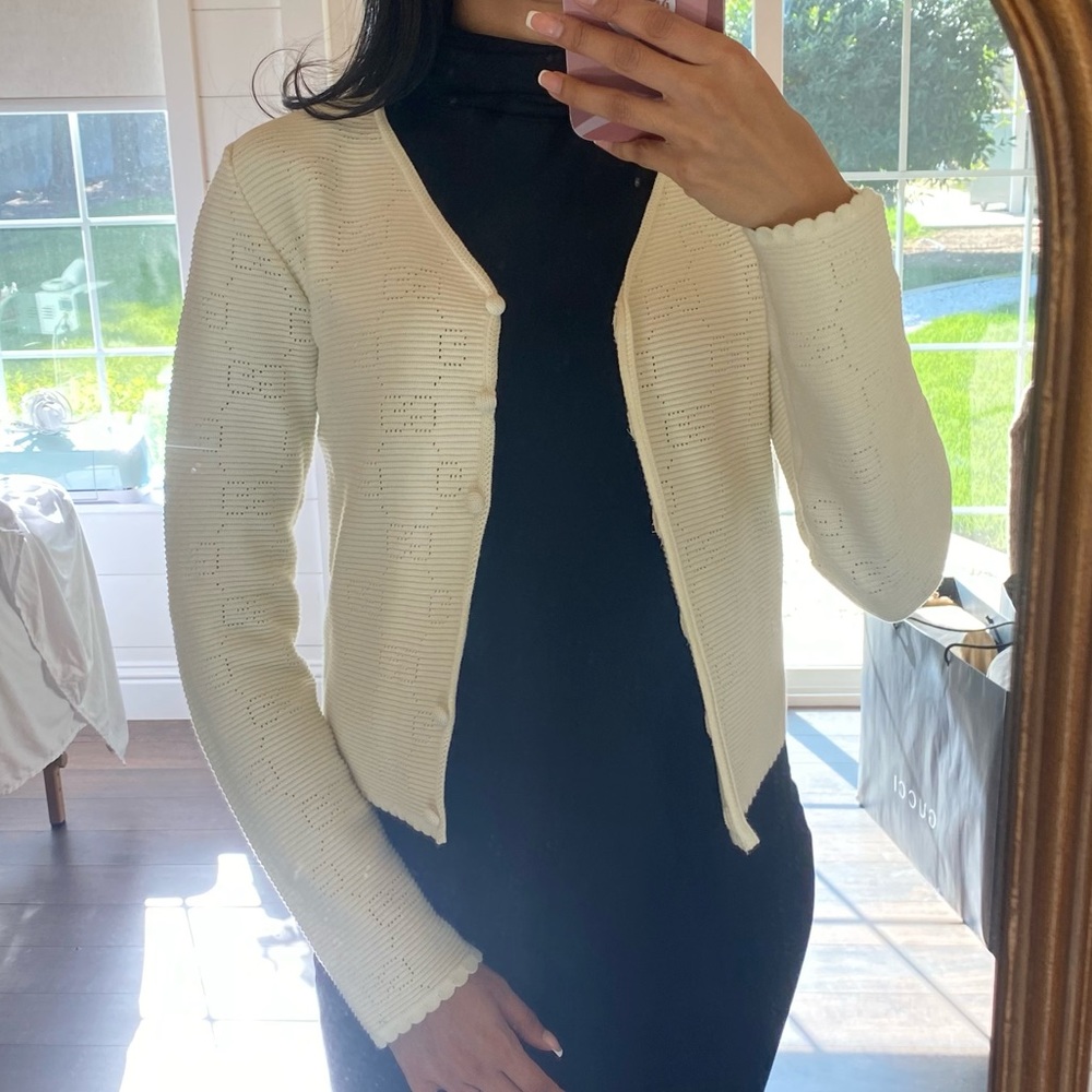 Gucci monogram button up sweater 100% cotton